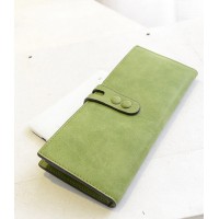 Korean Style Women's Clutch Wallet With Solid Color and PU Leather Design